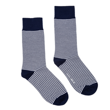 Load image into Gallery viewer, ORTC Navy and White Pin Stripe Socks