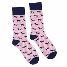 Load image into Gallery viewer, ORTC Pink Stripe Dachies Socks