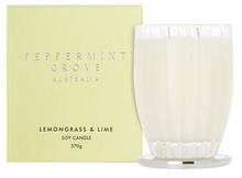 Load image into Gallery viewer, Peppermint Grove Soy Candle – Lemongrass &amp; Lime
