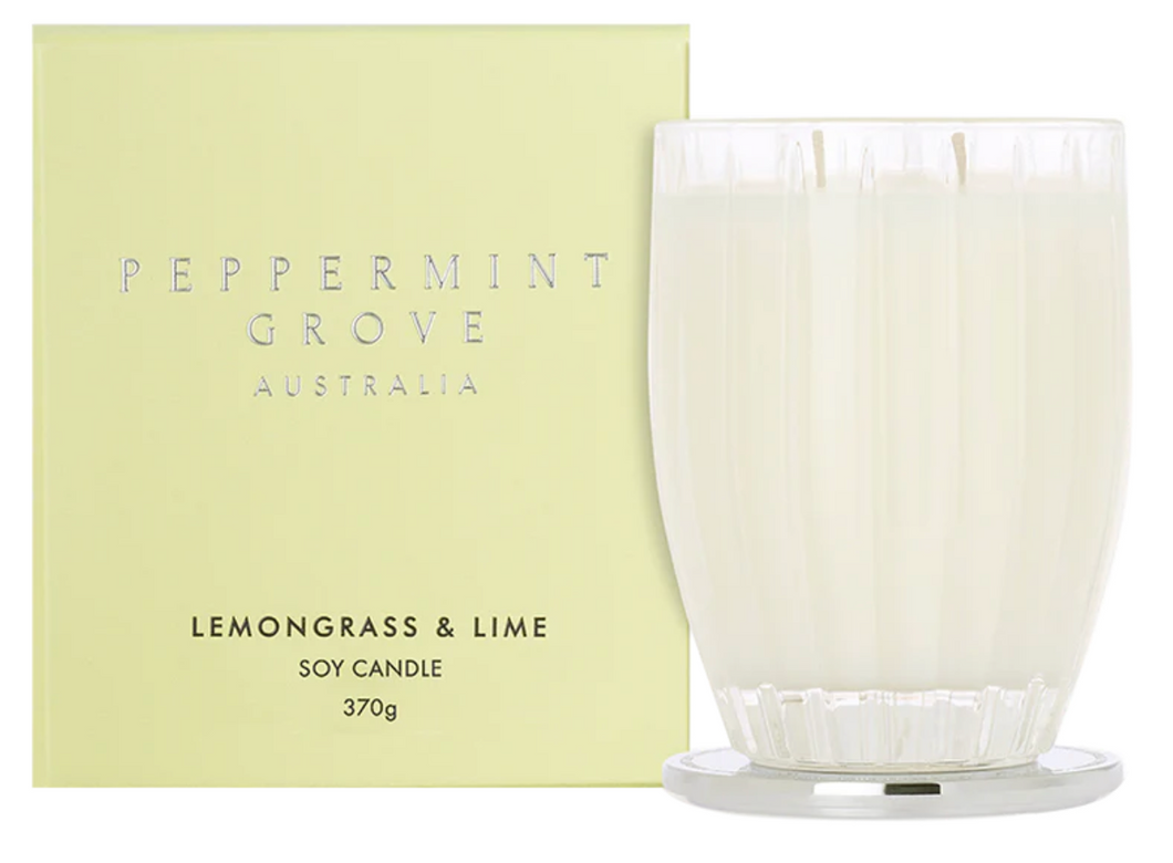 Peppermint Grove Soy Candle – Lemongrass & Lime