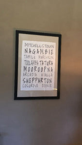 Shepparton area tea towel